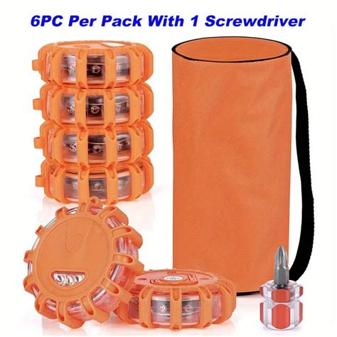 LED Road Flares – Emergency Flashing Safety Lights with Hook & Magnet ...