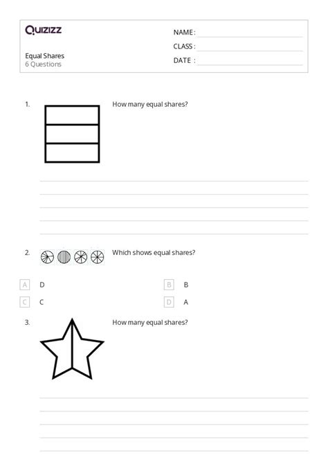 50+ Equal Shares worksheets for Kindergarten on Quizizz | Free & Printable