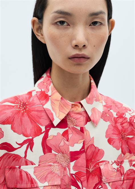 Floral-print shirt with pockets - Women | MANGO USA