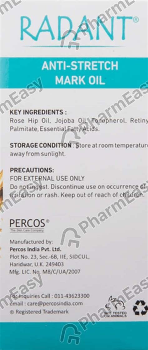 Buy RADANT ANTI STRETCH MARK OIL Online & Get Upto 60% OFF at PharmEasy