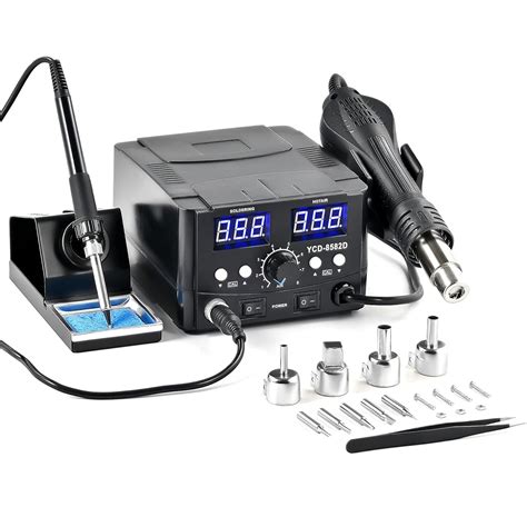 CREWORKS 2 in 1 Digital Soldering Iron Station Kit and Hot Air Rework ...