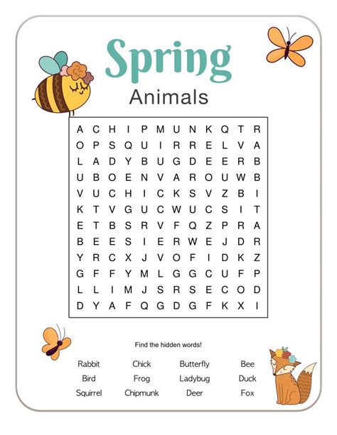 Image result for Printable Spring Word Search Puzzles