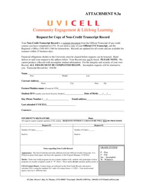 Fillable Online Transcript Request Form - the Community Engagement and ...