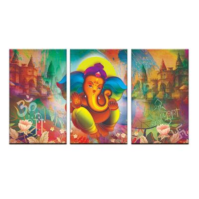 Lord Ganesha Canvas Painting Framed Divine Energy for Home and Office ...