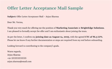 Offer Letter Acceptance Mail: 7 Positive Steps to Success