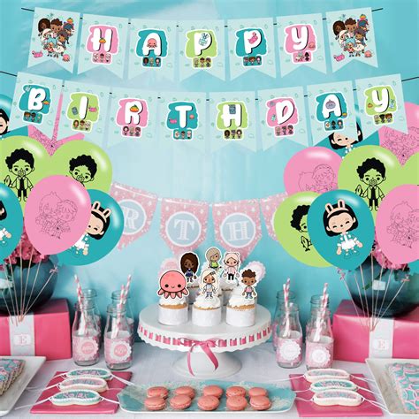 Toca Boca Party Decorations,Birthday Party Supplies For Toca Life Party ...