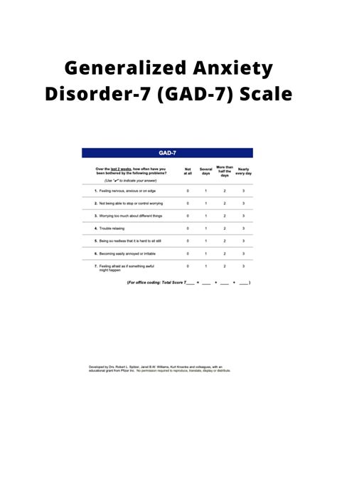 GENERALIZED ANXIETY DISORDER-7 (GAD-7) SCALE - IASC MHPSS M&E FRAMEWORK ...