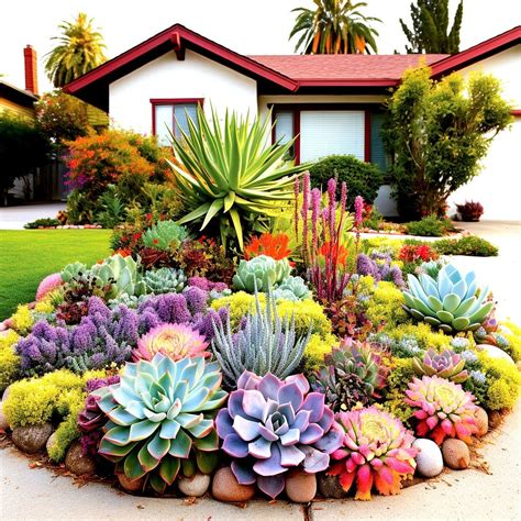 20 front yard succulent garden landscape ideas for low maintenance ...