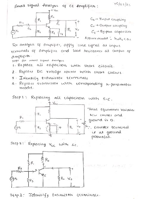 AC 1,2,3 units - vhjgk - Small signal Analysis of CE Amplifier: Vcc Re ...