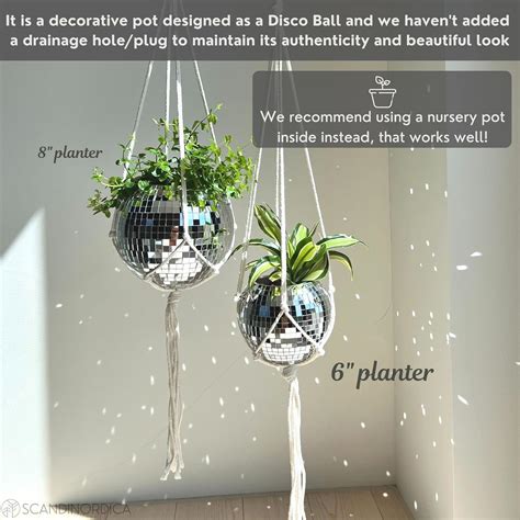 Buy SCANDINORDICA Disco Ball Planter – Disco Ball Plant Hanger, Mirror ...