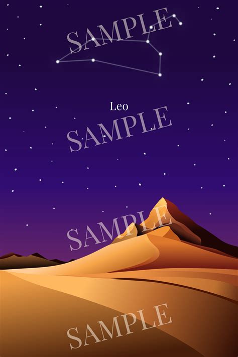 Buy Leo Constellation Map, Star Map, Night Sky Wall Art, Astronomy ...