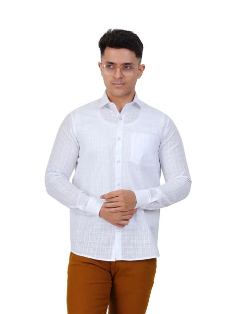 Mens Minister Cotton White Regular Fit Full sleeve shirt(SD-022)