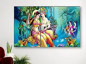 SAF paintings Set of 5 Radha Krishna religious modern art 6MM MDF large ...