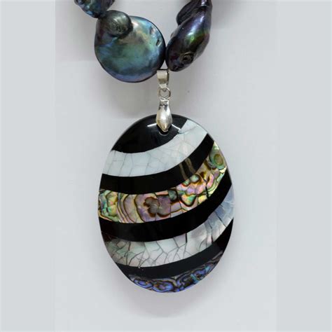 Bold and Beautiful - Biwa Pearl Necklace Set in Large Peacock Blue ...