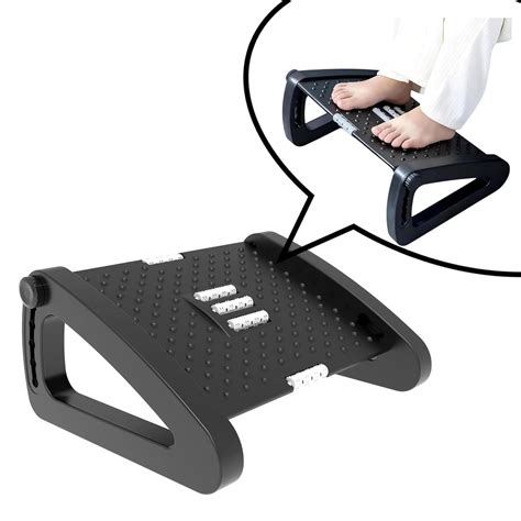 Techhark® Adjustable Ergonomic Foot Rest with Massage Surface, Black ...