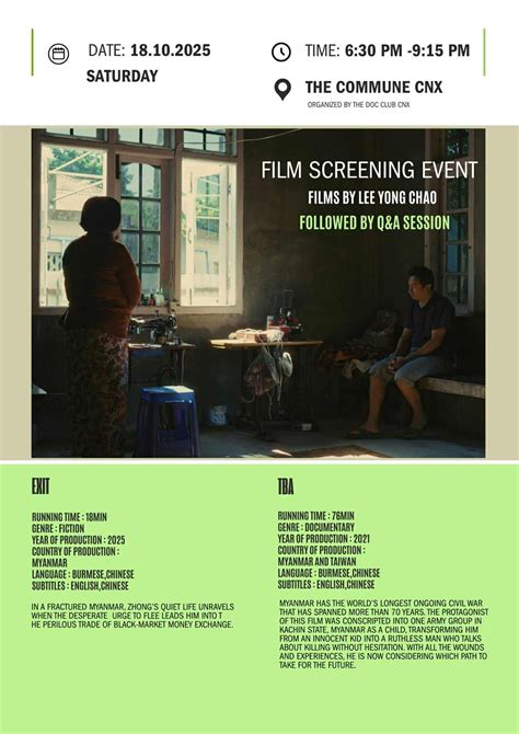 Films by Lee Yong Chao - Film Screening event, The Commune CNX, Chiang ...