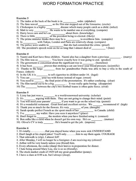 Word Formation Practice 的图像结果