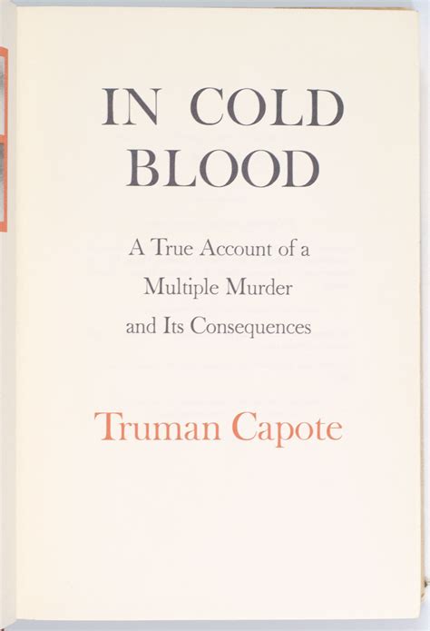In Cold Blood Truman Capote first Edition rare Book