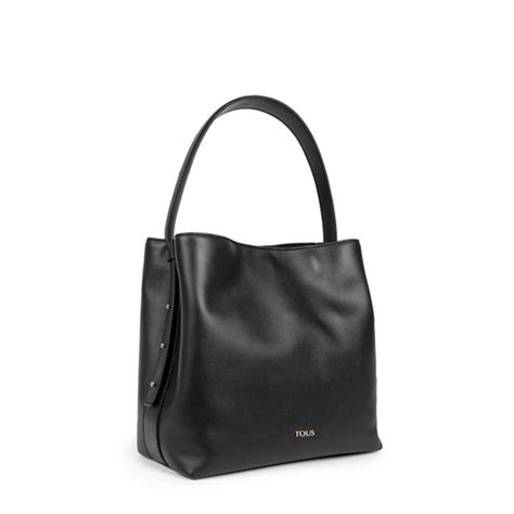 Black Leather Sibil One shoulder bag | TOUS