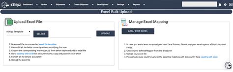 How to Create and Map your own Excel format for Order/Shipment Bulk Upload?