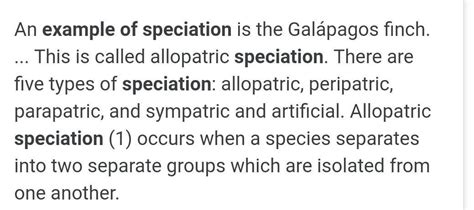 what are examples for speciation - Brainly.in