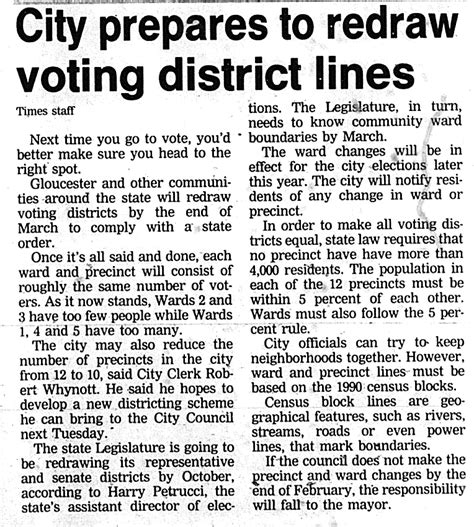 Voting districts were redrawn and the number of precincts was reduced ...