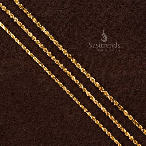 1-Gram Micro Gold-Plated Twisted Rope Chain - Sasitrends