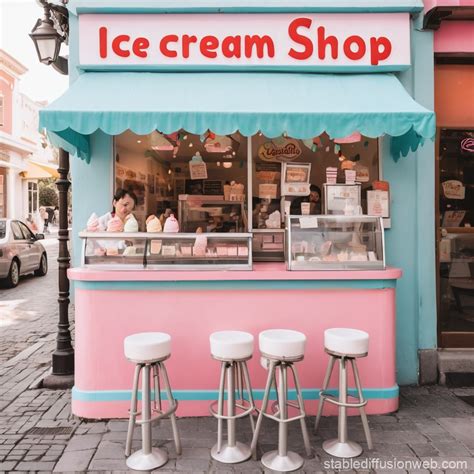 Ice Cream Shop Scene | Stable Diffusion Online