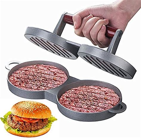 Double Hole Burger Press Hamburger Maker, Non Stick Burger Press ...
