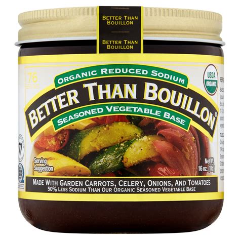 Better Than Bouillon Organic Reduced Sodium Seasoned Vegetable Base, 16 ...