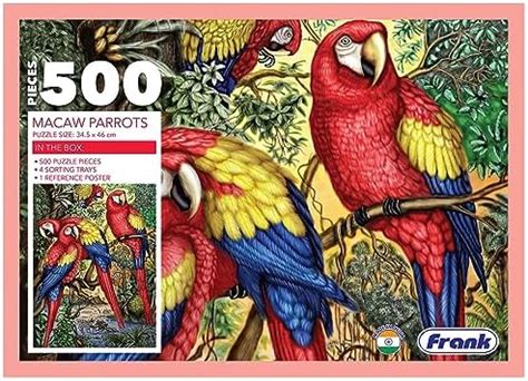 Buy Frank Macaw Parrots 500 Piece Jigsaw Puzzle for Adults & Kids Above ...