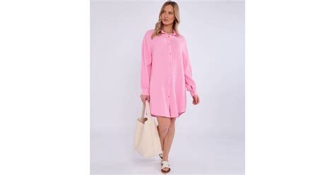 Gini London Pink Textured Oversized Shirt | New Look