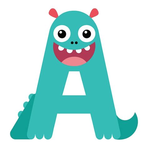 Funny and cute monster alphabet a vector illustration | Premium Vector