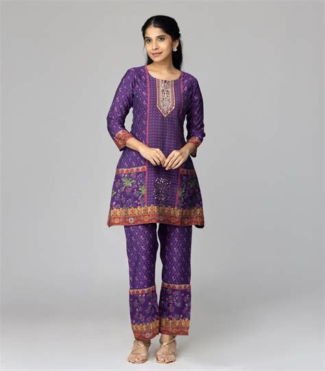 Violet Printed Kurta Set-CO5003 – RmKV Silks Private Ltd