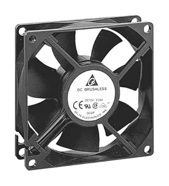 Delta Electronics AFB0812SH-F00 80x80x25mm Cooling Fan, 46.62 CFM, 4000 ...