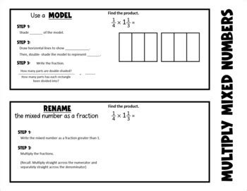 Math Multiplying Mixed Numbers with Models 5th Grade 的图像结果