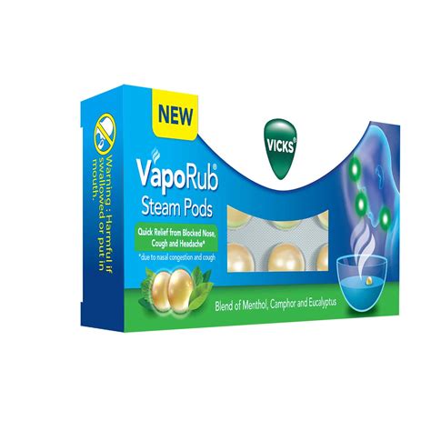 Buy NEW VICKS VAPORUB STRIP OF 10 STEAM POD CAPSULES Online & Get Upto ...
