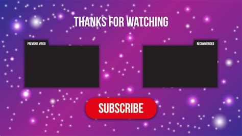 Youtube-Endbildschirm in lila Farben Outro-Vorlage | Premium Vektor