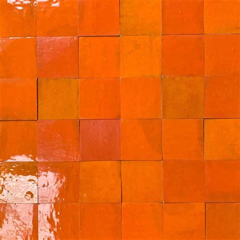 Orange Morrocan Zellige tiles - Natural Stone Consulting