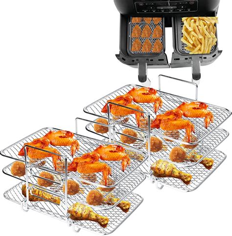 Amazon.com: Air Fryer Rack Compatible with Ninja DZ201 DZ401 XL Air ...