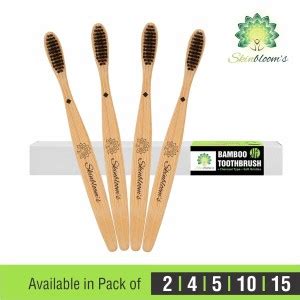 skinblooms Bamboo Charcoal Activated Soft Bristles antibacterial ...