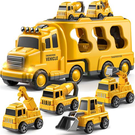 Amazon.com: JUKUDAHU Trucks for Toddlers 2-4 Years 1-3 4-8 4-7 Boys Girls, 5 in 1 Construction ...