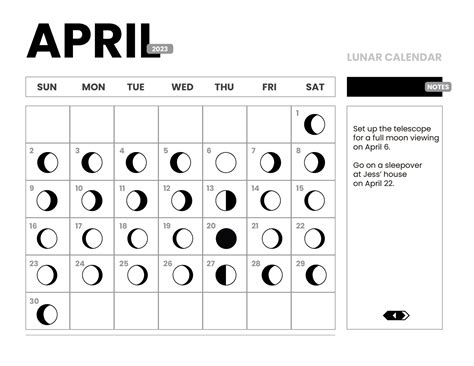 Lunar Calendar April 2023 in Illustrator, Word, Google Docs, PSD ...