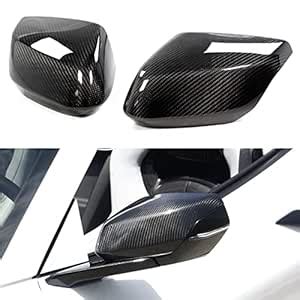 Full Dry Real Carbon Fiber Add-On Side View Mirror Covers Caps Overlays ...