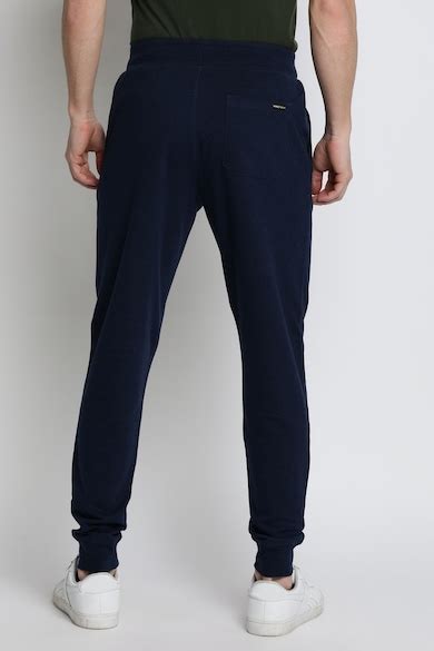 Buy Men Blue Solid Casual Track Pants Online - 619141 | Van Heusen