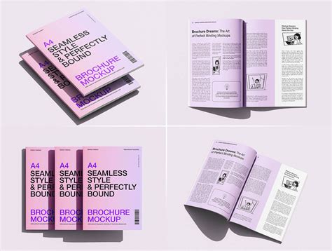 6 Free A4 Multi-Page Brochure / Magazine / Book Mockup PSD Files - PsFiles