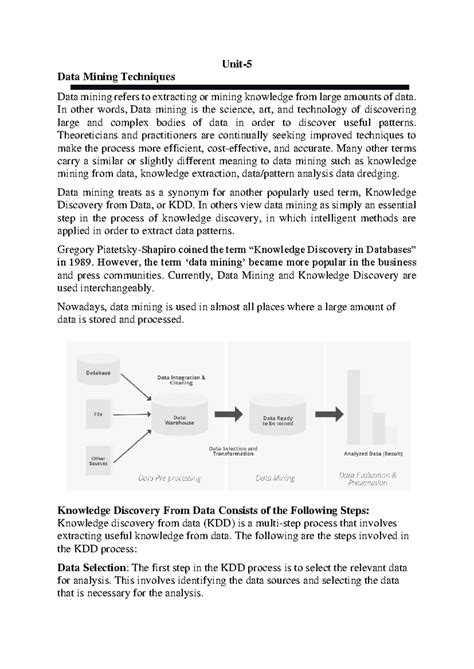 database security and privacy unit 5 - Unit- 5 Data Mining Techniques ...
