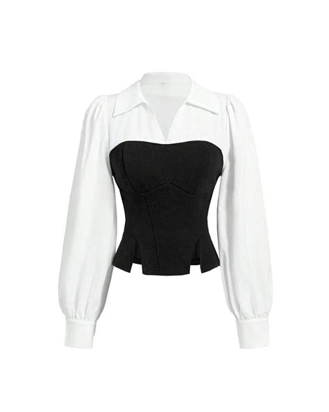 Camisole Top with Sleeves in Black and White - Littlebox India