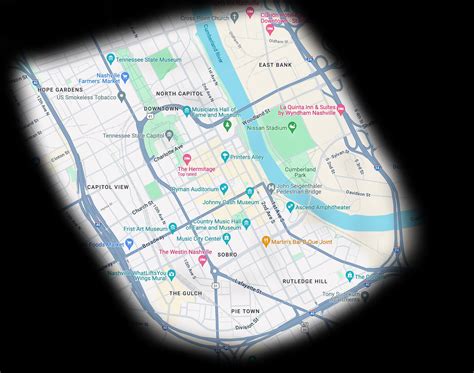 Downtown Nashville Attractions Map Walking Map