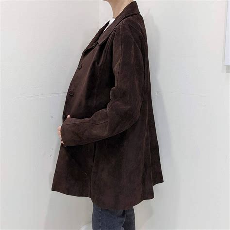 Dark Brown Suede Jacket - Perfect for the fall -... - Depop